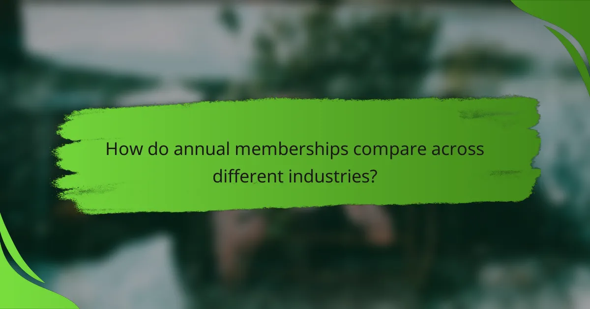 How do annual memberships compare across different industries?