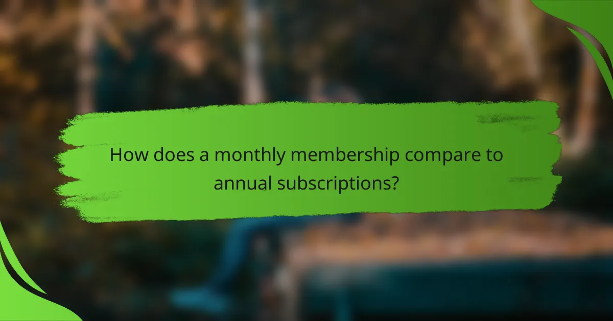 How does a monthly membership compare to annual subscriptions?