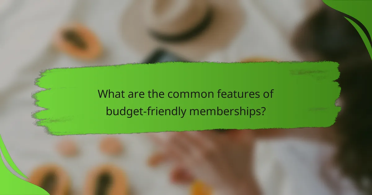 What are the common features of budget-friendly memberships?