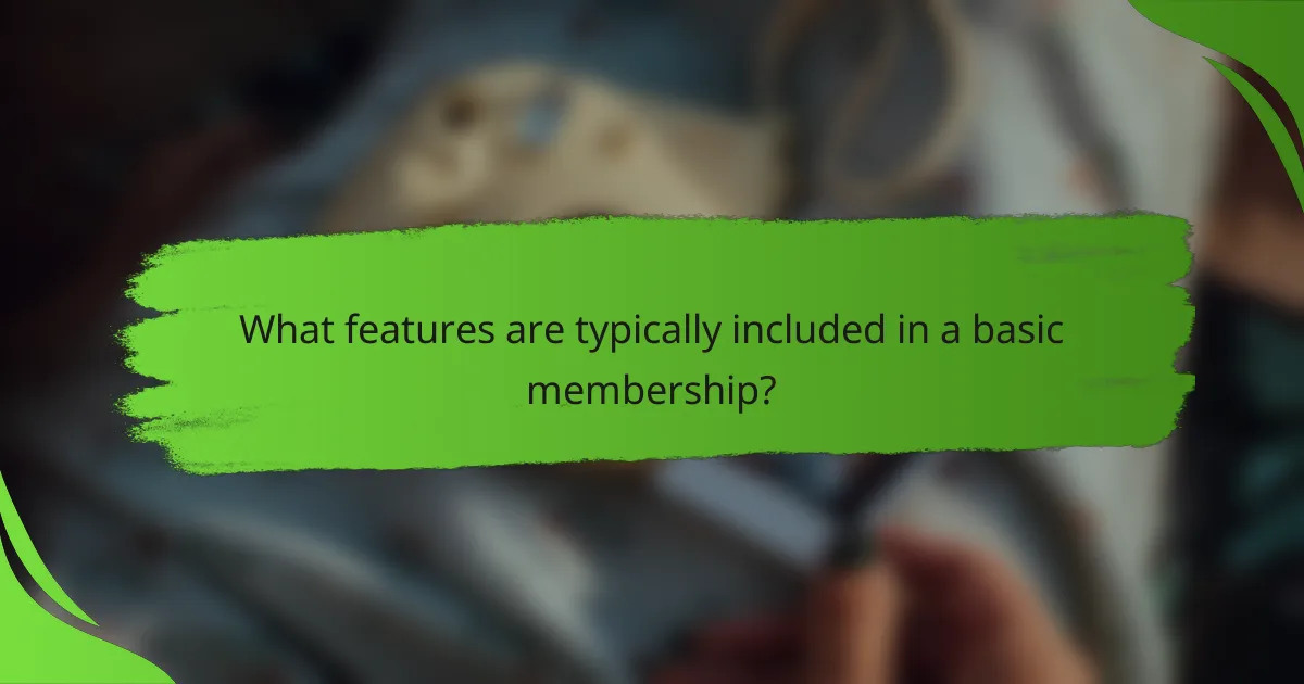 What features are typically included in a basic membership?